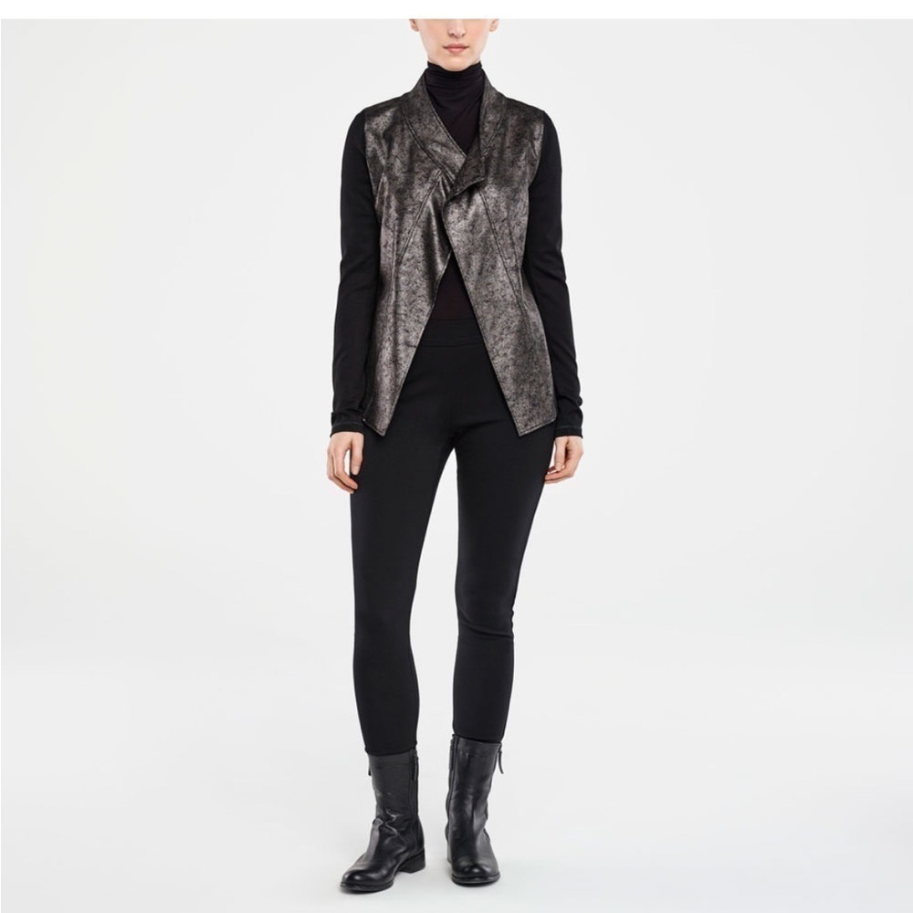Sarah Pacini Metallic Open Front Jacket Sz 1